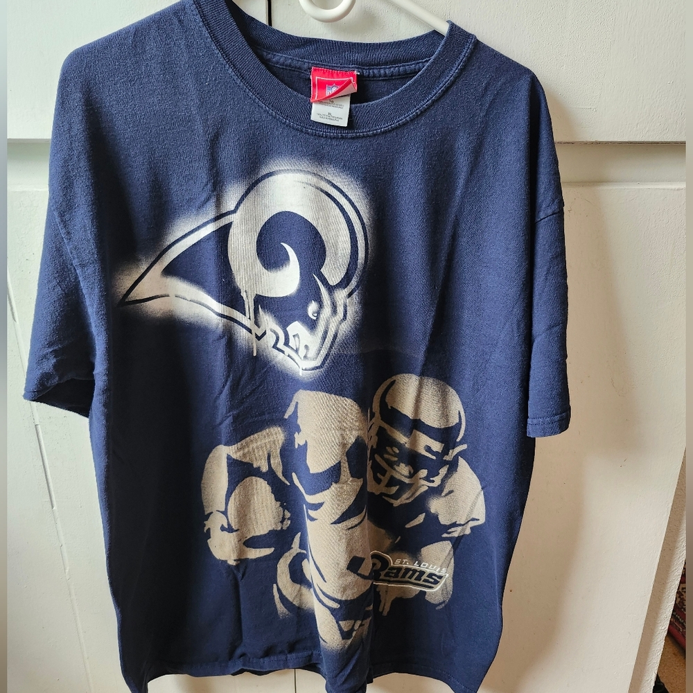 2017 NFL RAMS STLOUIS PAINT DRIP HARDCORE FAN TSHIRT XL